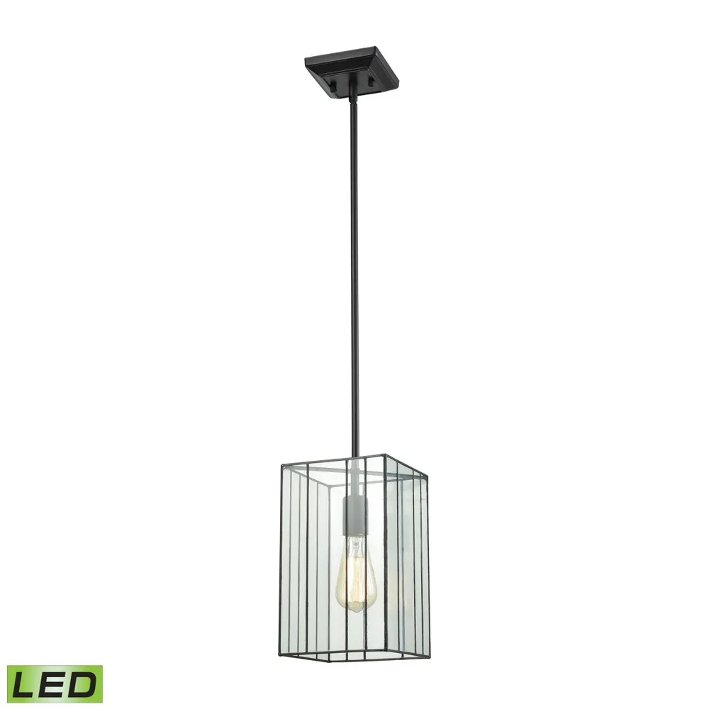 Lucian 1 Light Pendant in Oil Rubbed Bronze with Clear Glass