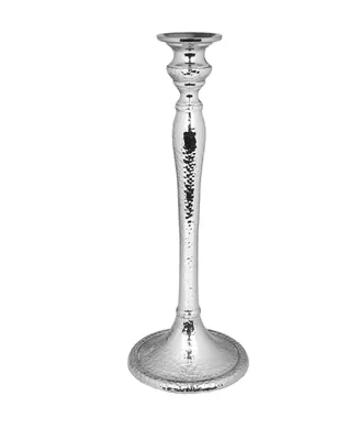 Classic Touch 10.5" Hammered Nickel Candlestick