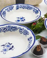 Euro Ceramica Blue Garden 16 Piece Hand-painted Dinnerware Set