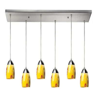 Milan 6- Light Pendant in Satin Nickel