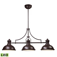 Chadwick 3-Light Billiard/Island Light in Oiled Bronze - Led, 800 Lumens (2400 Lumens Total) with Fu