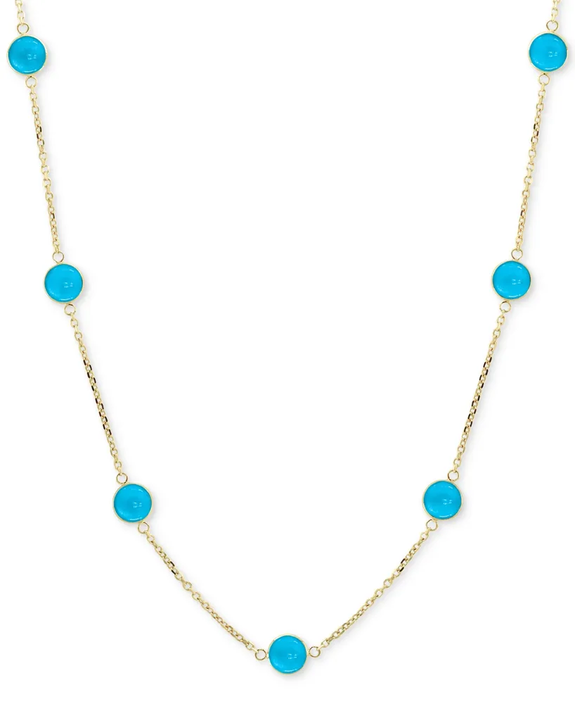 Effy Turquoise Collar Necklace in 14k Gold, 16" + 2" extender