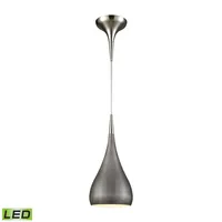 Lindsey 1 Light Pendant in Satin Nickel with Weathered Zinc Shade