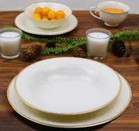 Lorren Home Trends Daisy 57-pc Dinnerware Set, Service for 8