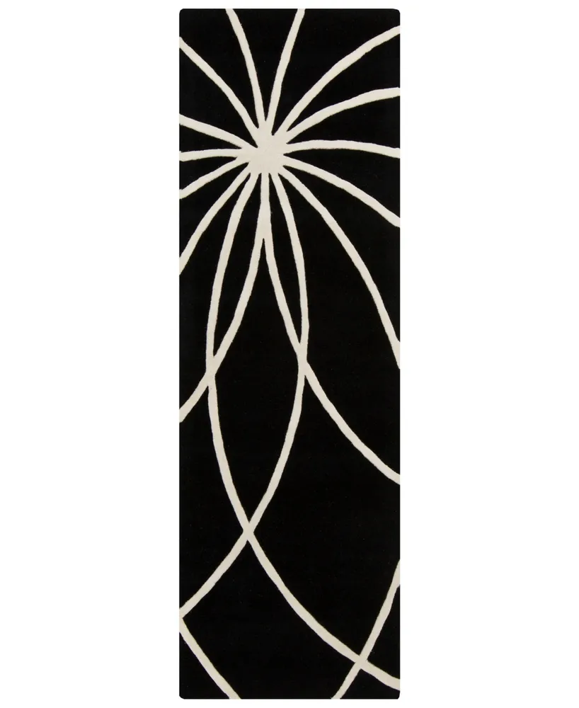 Livabliss Forum Fm-7072 Black 2'6" x 8' Runner Area Rug