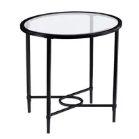 Carabella Metal and Glass Oval Side Table