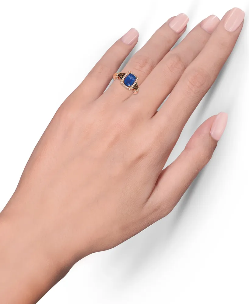 Le Vian Blueberry Tanzanite (2 ct. t.w.), Nude Diamonds (1/3 t.w.) & Chocolate (1/8 Ring Set 14k Rose Gold