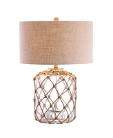 Jonathan Y Mer Glass and Rope Led Table Lamp