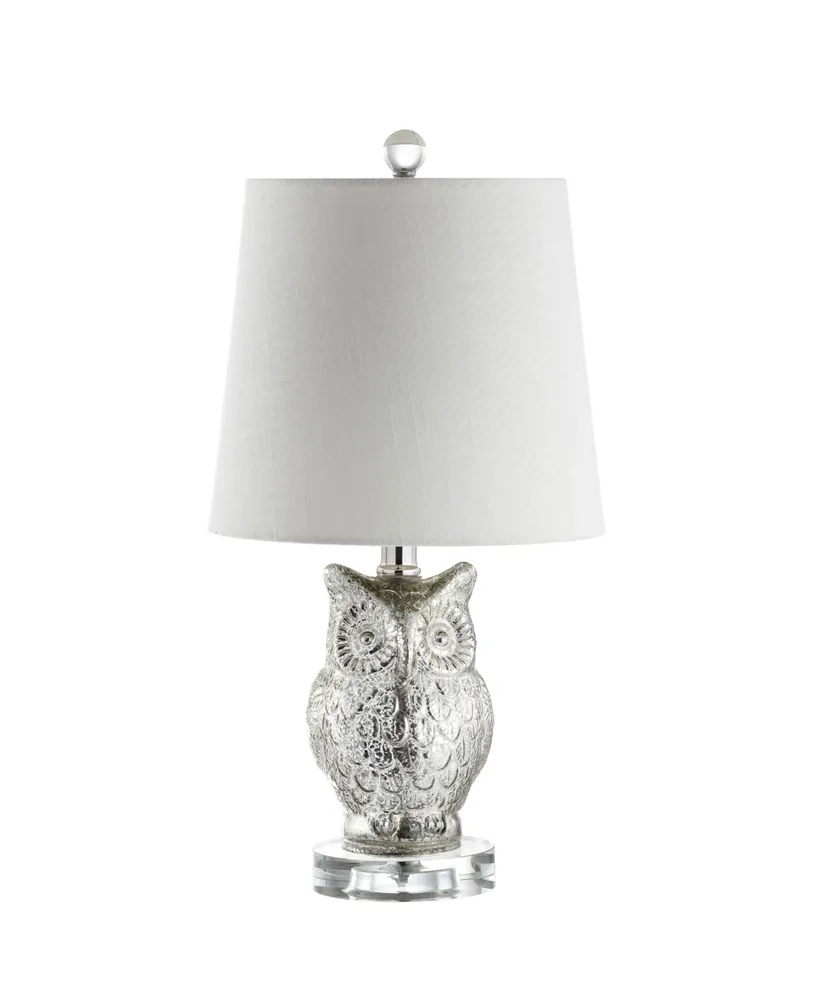 Jonathan Y Night Owl Glass, Crystal Led Table Lamp