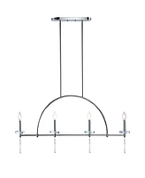 Jonathan Y Doris 4-Light Linear Metal, Crystal Led Pendant