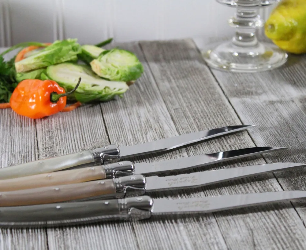 French Home Laguiole Neutral Tones Steak Knives, Set of 4