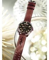 Hamilton Men's Swiss Automatic Khaki Pilot Brown Leather Strap Watch 42mm