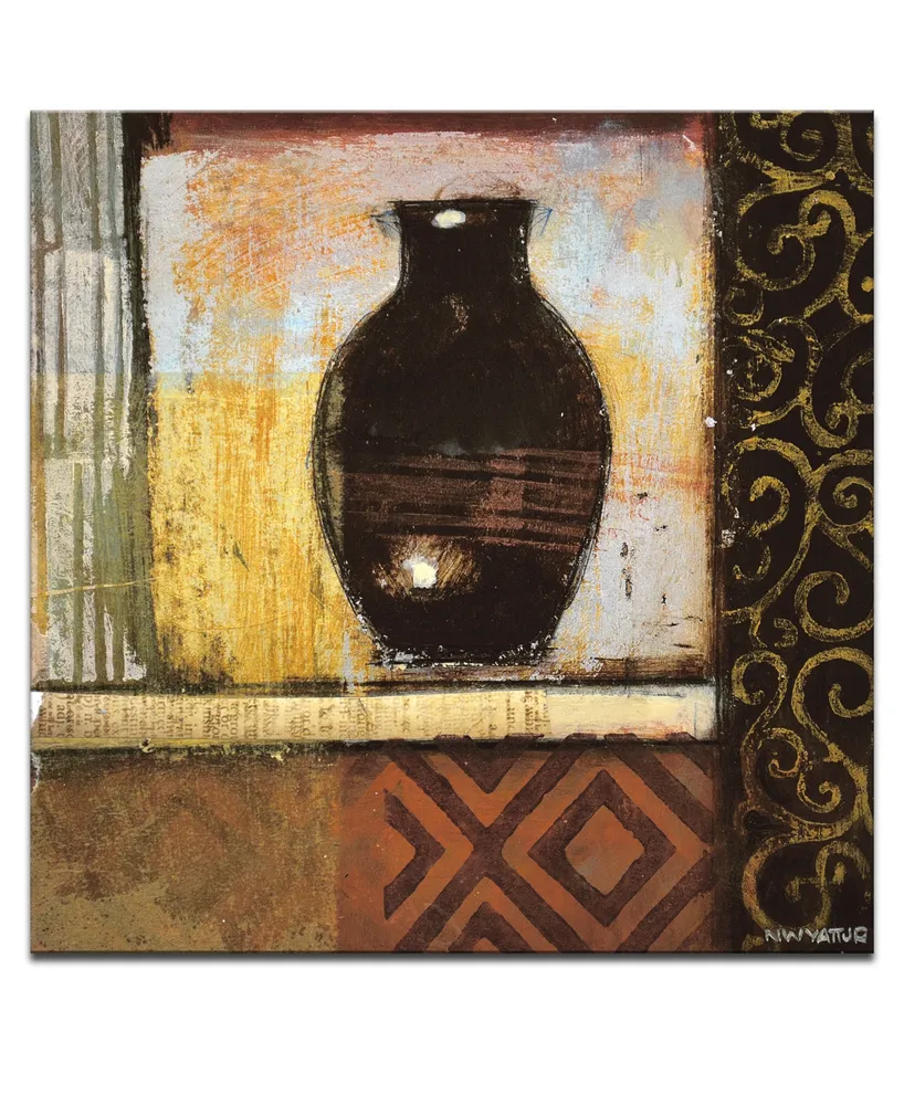 Ready2HangArt 'Ancient Vase Iv' Abstract Canvas Wall Art, 12x12"