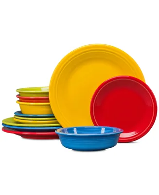 Fiesta Bright Colors 12-Pc. Classic Dinnerware Set, Service for 4