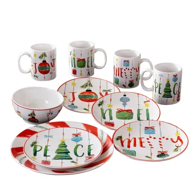 American Atelier Ornaments 16 Piece Dinnerware Set