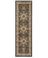 Closeout! Oriental Weavers Kashan 119U Navy/Ivory 2'3" x 7'6" Runner Area Rug