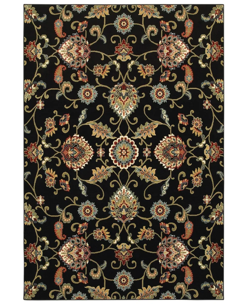 Closeout! Oriental Weavers Kashan 9946K Black/Multi 7'10" x 10'10" Area Rug