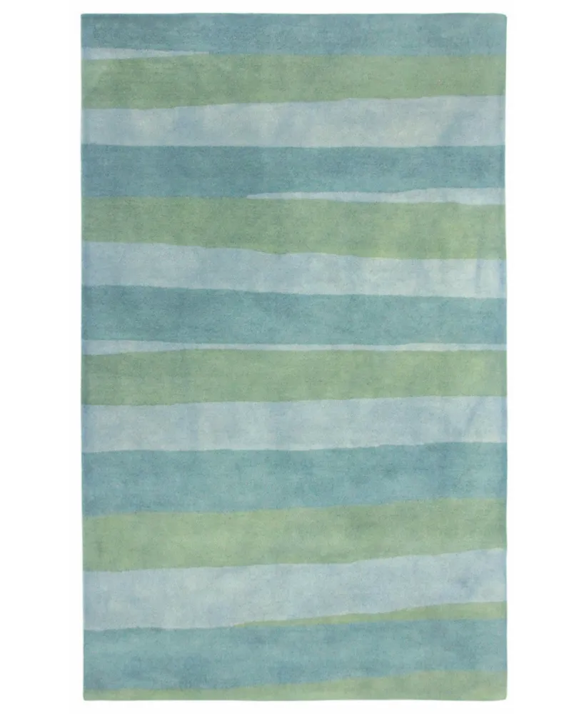 Liora Manne' Piazza 7281 Stripes Sea Breeze 2'3" x 8' Runner Area Rug