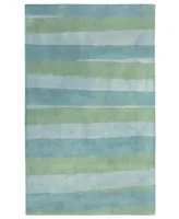 Liora Manne' Piazza 7281 Stripes Sea Breeze 2'3" x 8' Runner Area Rug