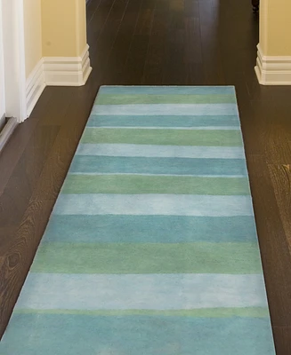 Liora Manne' Piazza 7281 Stripes Sea Breeze 2'3" x 8' Runner Area Rug