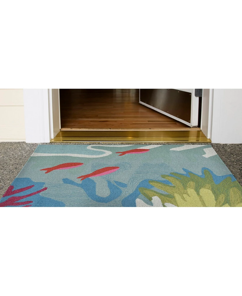 Liora Manne' Ravella 2275 Ocean View Blue 2' x 3' Indoor/Outdoor Area Rug