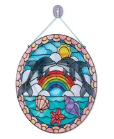 Melissa & Doug Stained Glass Made Easy Craft Kit: Dolphins - 180+ Stickers