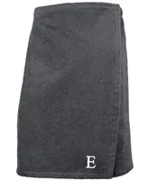 Linum Home 100% Turkish Cotton Terry Personalized Men's Bath Wrap - Dark Grey