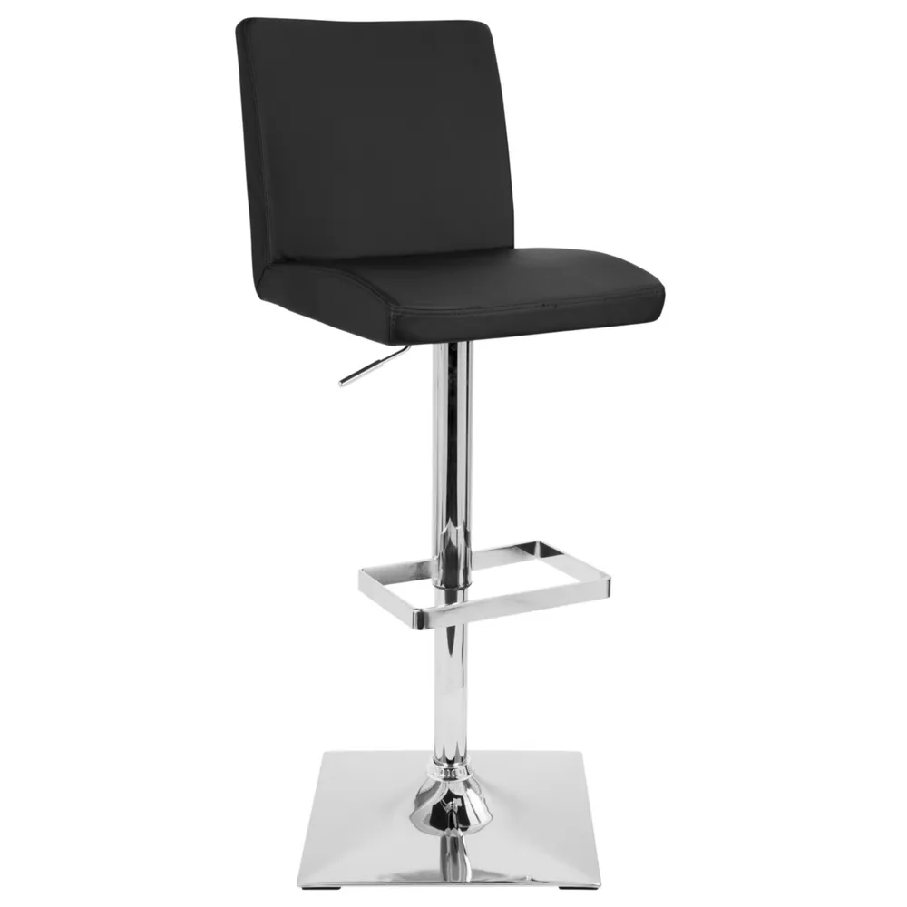 Lumisource Captain Adjustable Barstool with Swivel in Faux Leather