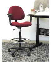 Boss Office Products Drafting Stool W/Footring And Adjustable Arms