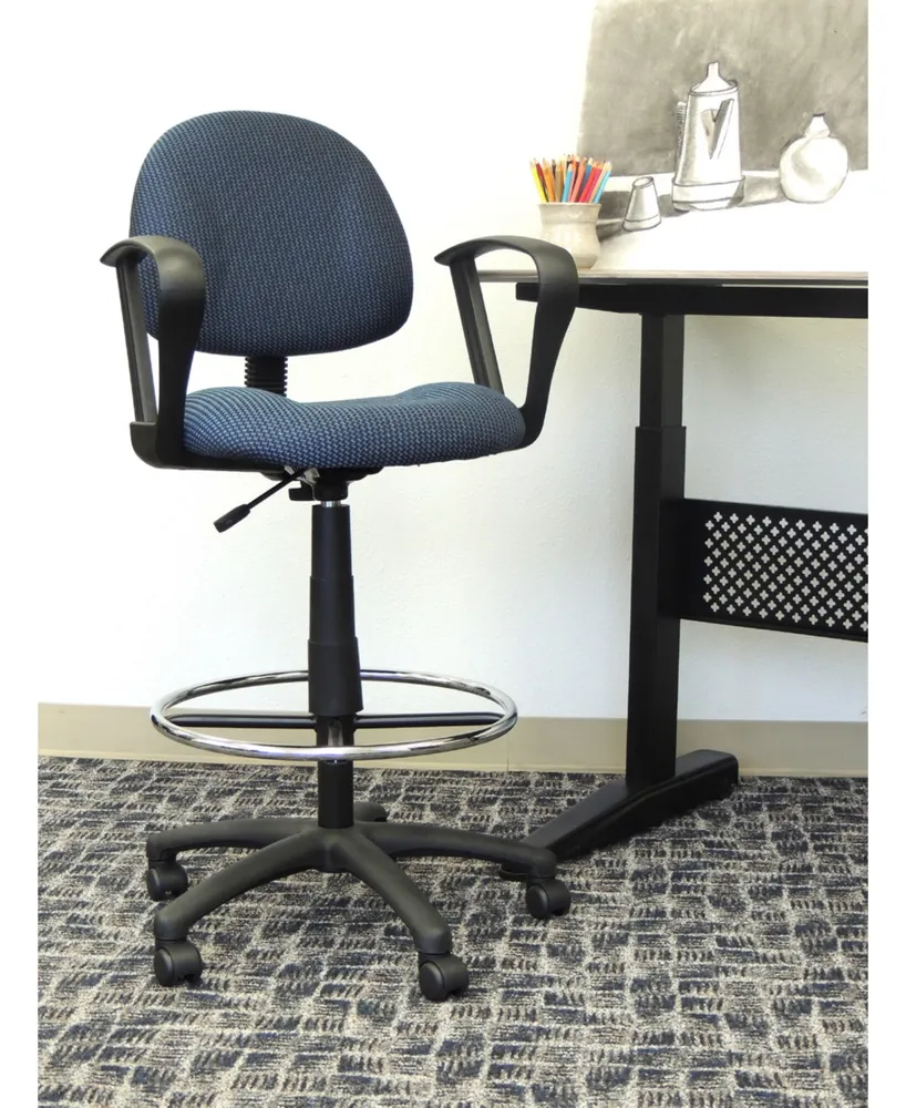 Boss Office Products Drafting Stool W/ Footring And Loop Arms