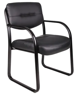 Boss Office Products LeatherPlus Sled Base Side Chair W/ Arms