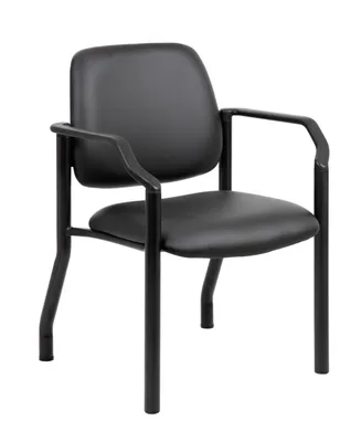 Boss Office Products Mid Back Vinyl Guest Chair, 300 lb capacity