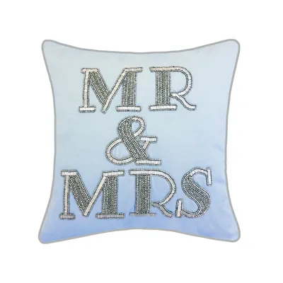 Edie@Home Celebrations Pillow Beaded "Mr & Mrs"