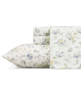 Laura Ashley Le Fleur Cotton Flannel Piece Sheet Set
