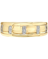 Men's Diamond Band (1/10 ct. t.w.) 10k Yellow Gold and White