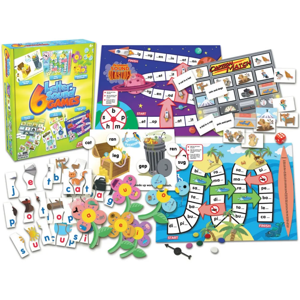 Junior Learning Letter Sound Games Set of 6 Different Letter Sounds Games