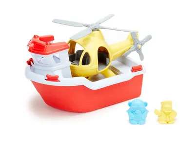 Green Toys Rescue Boat Helicopter