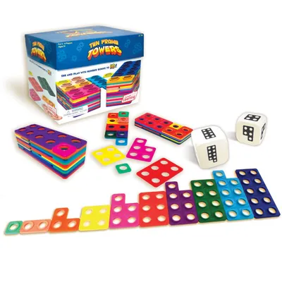 Junior Learning Ten Frame Towers Game Teaches counting numbers, visualizing numerals, and building number bonds