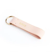 Royce New York Leather Loop Key Fob with Gold Hardware