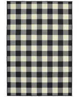 Oriental Weavers Marina 1932K Black/Ivory 5'3" x 7'6" Indoor/Outdoor Area Rug