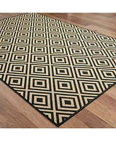 Oriental Weavers Marina 2335K Black/Tan 6'7" x 9'6" Indoor/Outdoor Area Rug