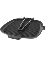 Chasseur French Cast Iron 9" Square Grill With Folding Handle