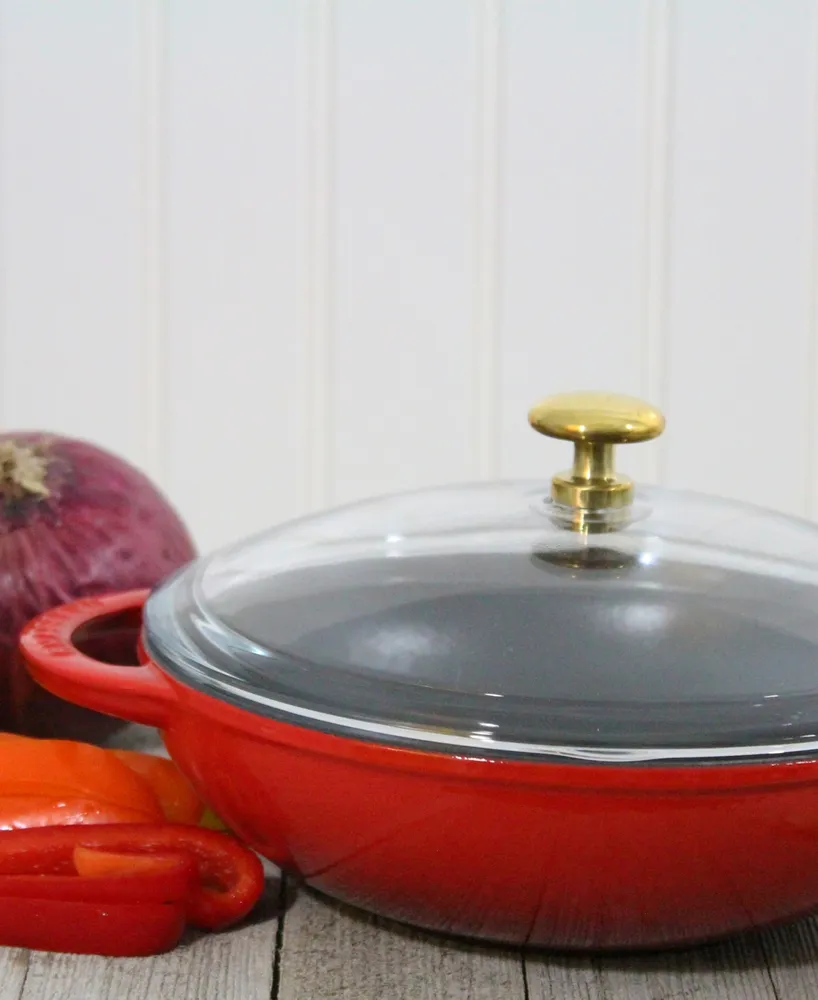 Chasseur French Enameled Cast Iron 7" Wok with Glass Lid