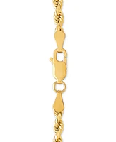 Diamond Cut Rope Chain 20" Necklace (3mm) in 14k Yellow Gold