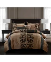 Helda 7-Piece Comforter Set, Tan/Black