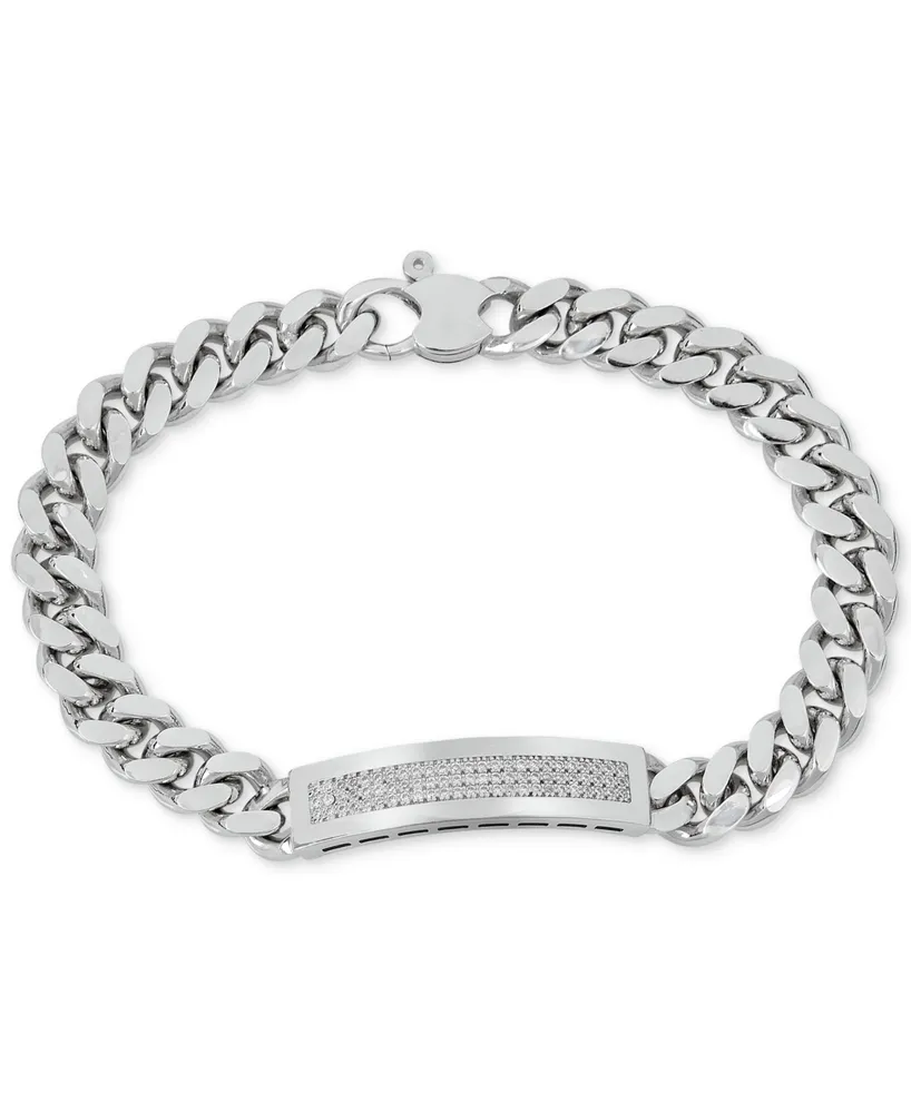 Men's Diamond (1/2 ct. t.w.) Id Bracelet in Sterling Silver (Also in 14k Gold Over Silver)