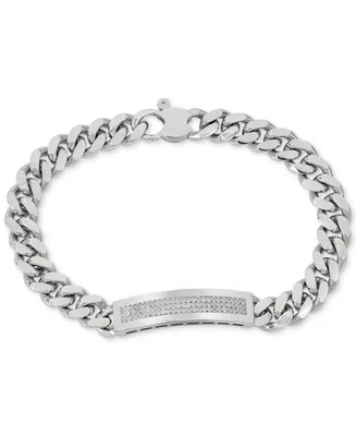 Men's Diamond (1/2 ct. t.w.) Id Bracelet in Sterling Silver (Also in 14k Gold Over Silver)