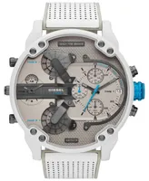 Diesel Men's Chronograph Mr. Daddy 2.0 White Leather Strap Watch 57mm