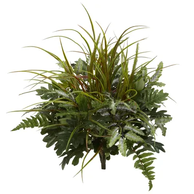 Nearly Natural 28" Mix Greens Artificial Plant, Set of 2