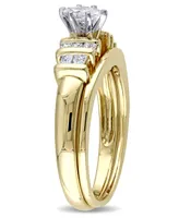 Certified Diamond (1/2 ct. t.w.) Marquise and Princess-Shape Bridal Set 14k Yellow Gold